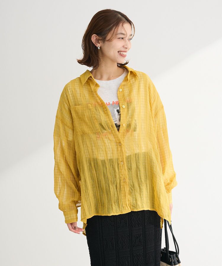 Green Parks「シアーワッシャーロングスリーブシャツ」|シャツ・ブラウス|