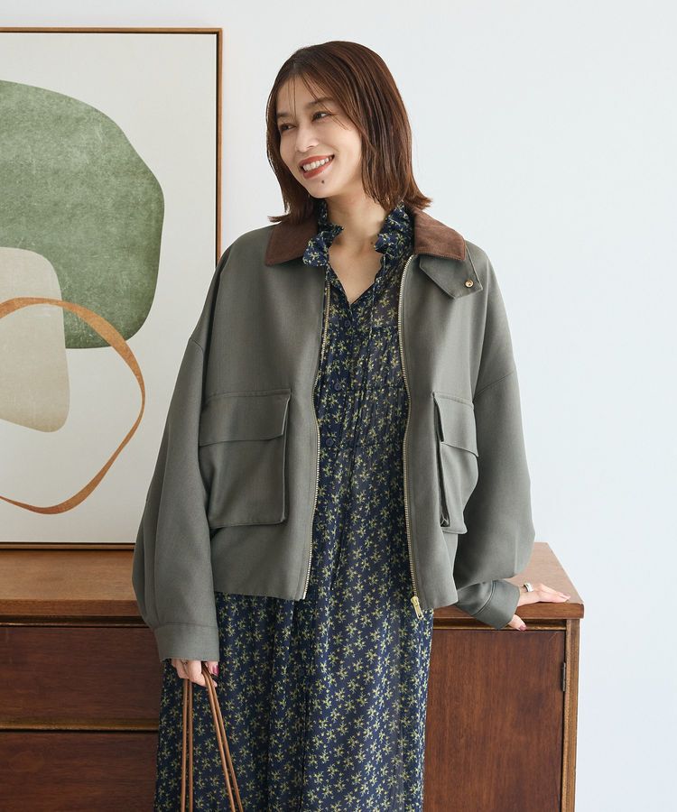 Green Parks「2WAYジップアップジャケット」|ブルゾン・スタジャン|Khaki