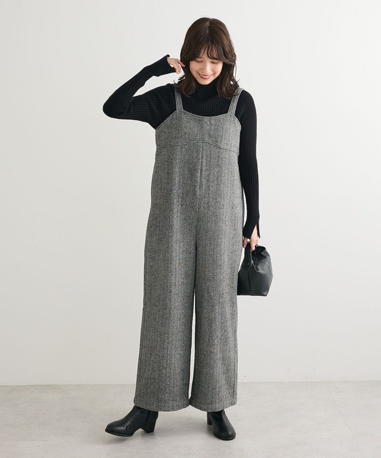 Green Parks「■ESCAR ポップコーンツイードオールインワン」|オールインワン|Black