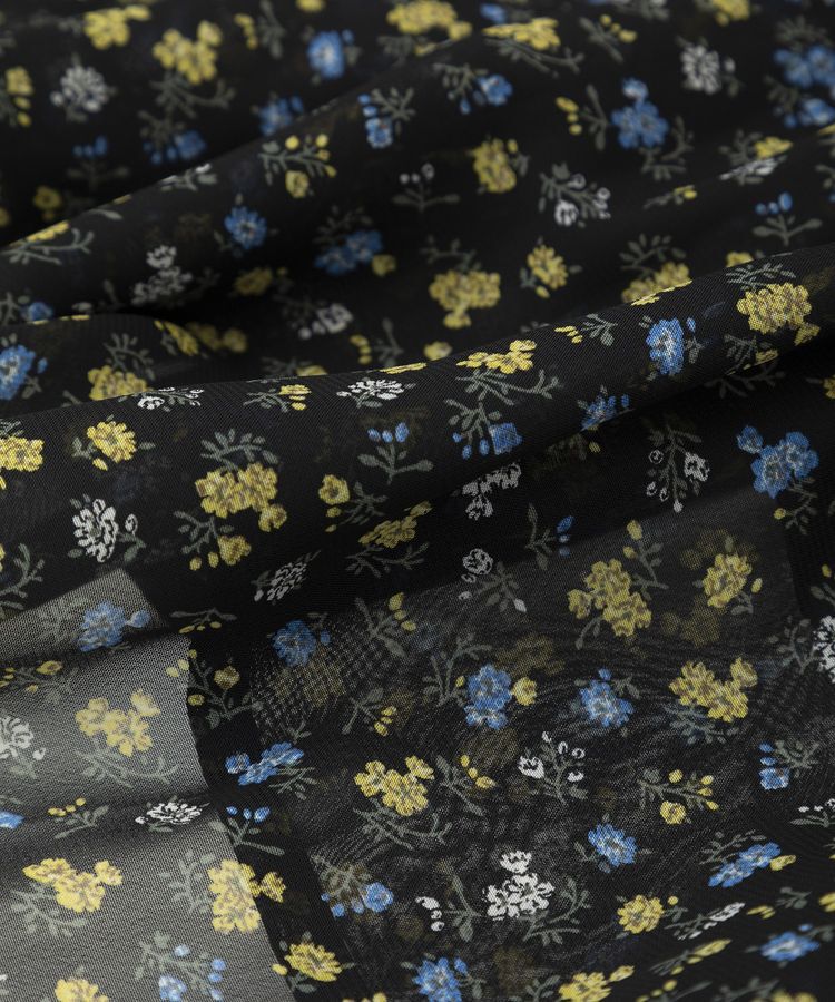 Green Parks「レースドッキング花柄ティアードスカート」|フレア|