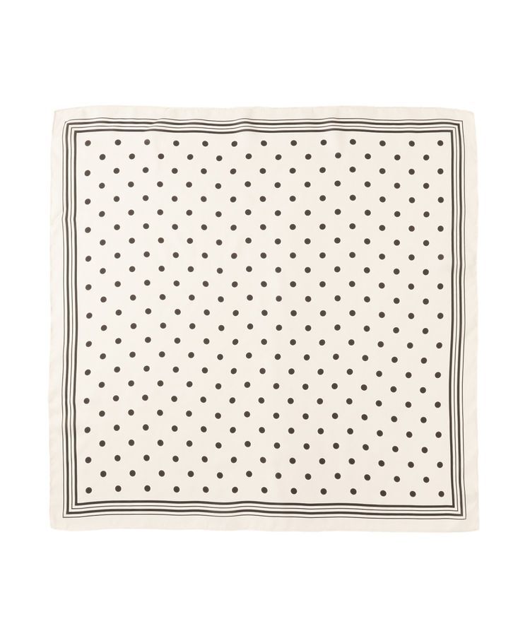 Green Parks「ドットシルキースカーフ」|バンダナ・スカーフ|Ivory