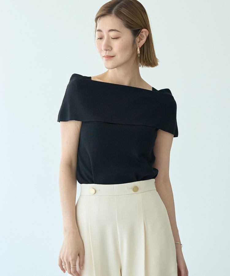 YECCA VECCA「オフショルニット」|ニット・セーター|Black