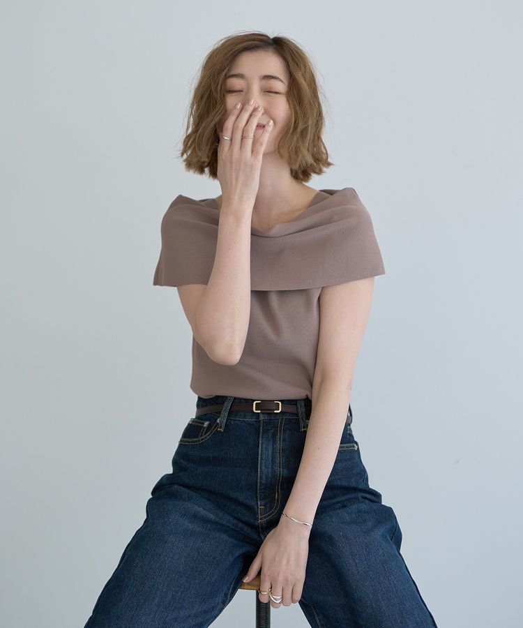 YECCA VECCA「オフショルニット」|ニット・セーター|Beige