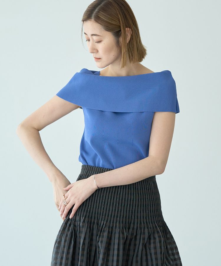 YECCA VECCA「オフショルニット」|ニット・セーター|Blue