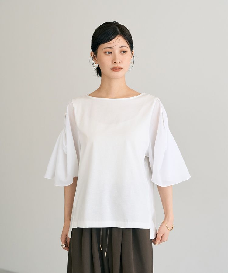 YECCA VECCA「シアースリーブカットソー」|Tシャツ・カットソー|