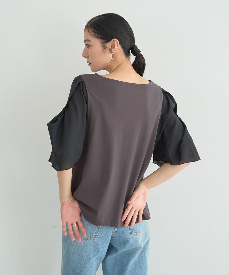 YECCA VECCA「シアースリーブカットソー」|Tシャツ・カットソー|