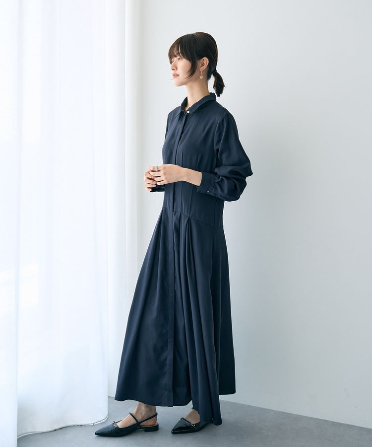 YECCA VECCA「タックデザインシャツワンピース」|ワンピース|