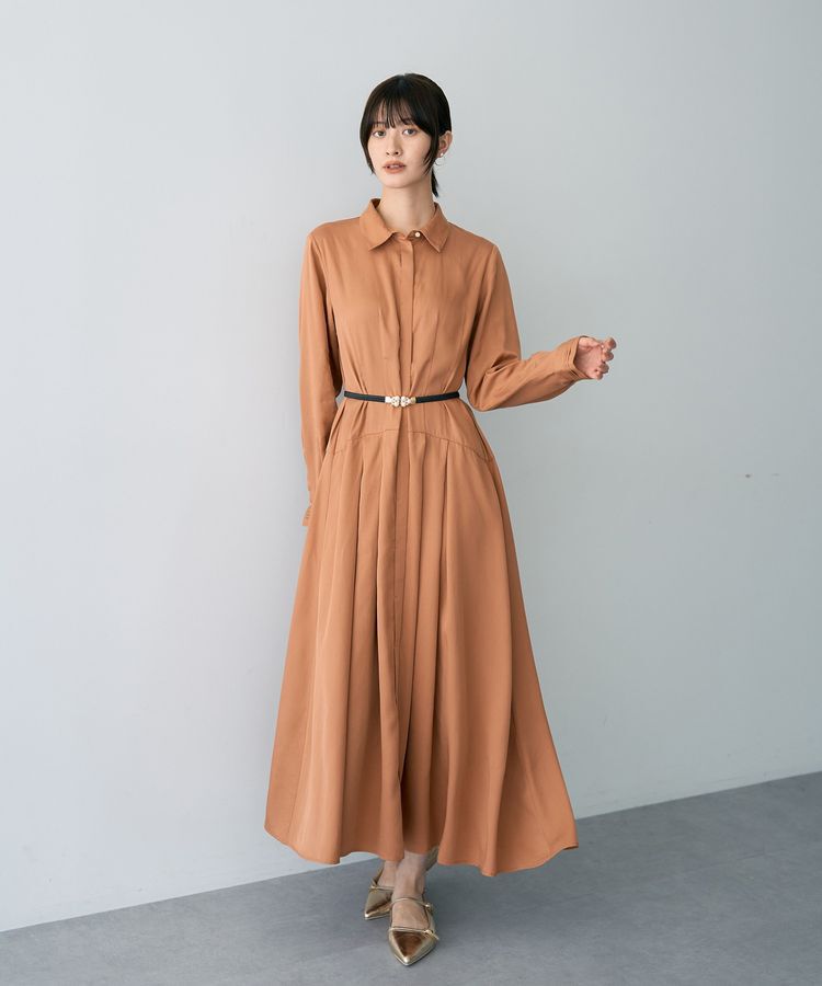 YECCA VECCA「タックデザインシャツワンピース」|ワンピース|