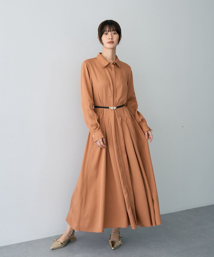 YECCA VECCA「タックデザインシャツワンピース」|ワンピース|