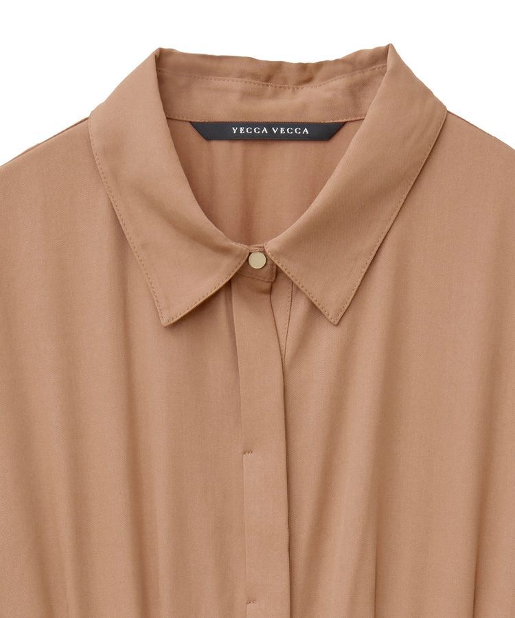 YECCA VECCA「タックデザインシャツワンピース」|ワンピース|