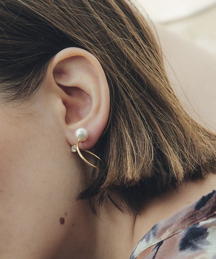 YECCA VECCA「パールスパイラルピアス」|ピアス|