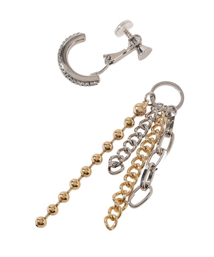 YECCA VECCA「チェーンフリンジイヤリング」|イヤリング|