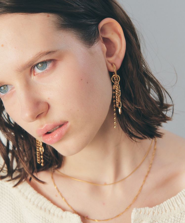 YECCA VECCA「チェーンフリンジイヤリング」|イヤリング|