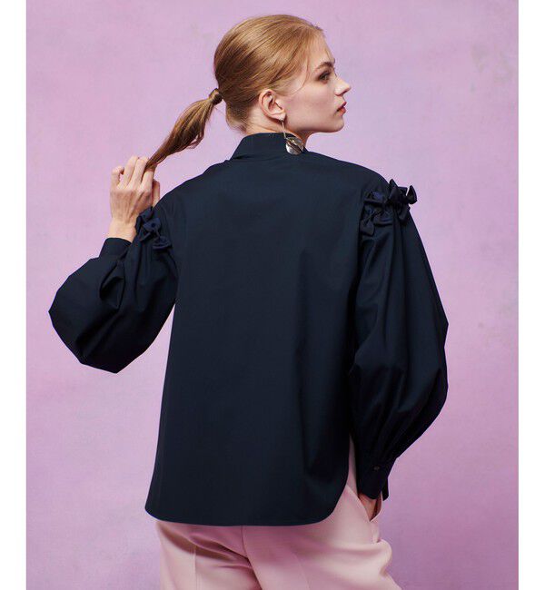 LOULOU WILLOUGHBY「【LOULOU WILLOUGHBY】メニーリボンパフスリーブシャツ」|シャツ・ブラウス|