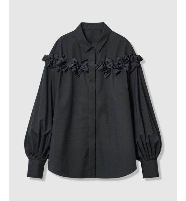 LOULOU WILLOUGHBY「【LOULOU WILLOUGHBY】メニーリボンパフスリーブシャツ」|シャツ・ブラウス|