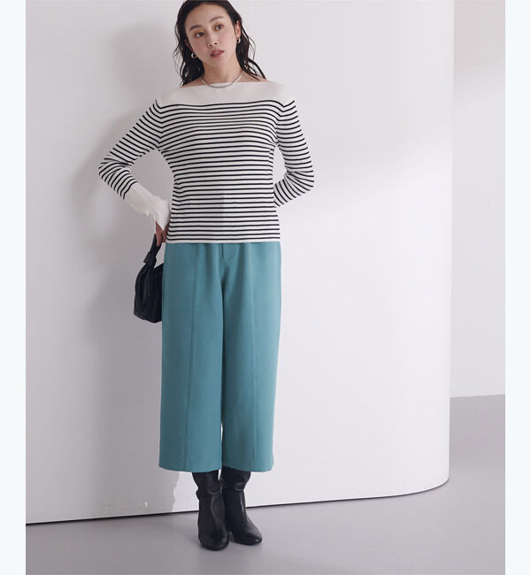 ur's「センターピンタッククロップドワイドパンツ」|スラックス|