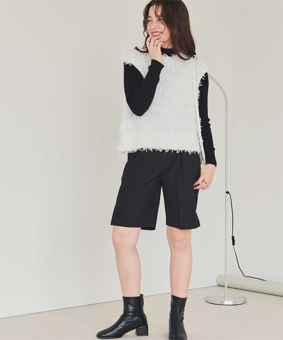 titivate「チュールフェザーニットベスト」|ニット・セーター|