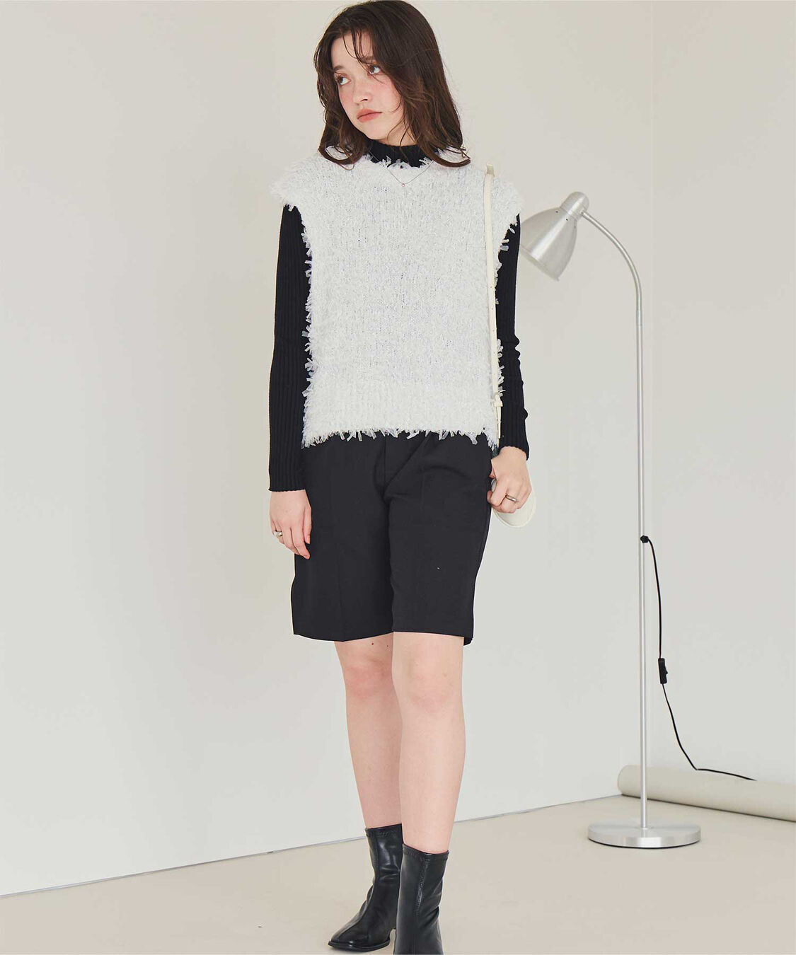 titivate「チュールフェザーニットベスト」|ニット・セーター|