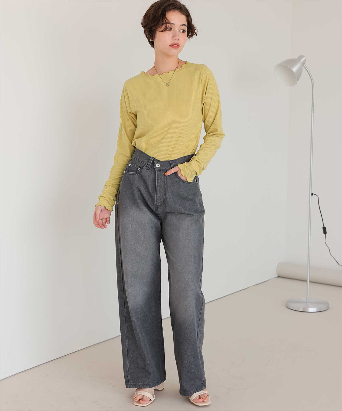 titivate「リブカットソーメローデザイントップス」|Tシャツ・カットソー|