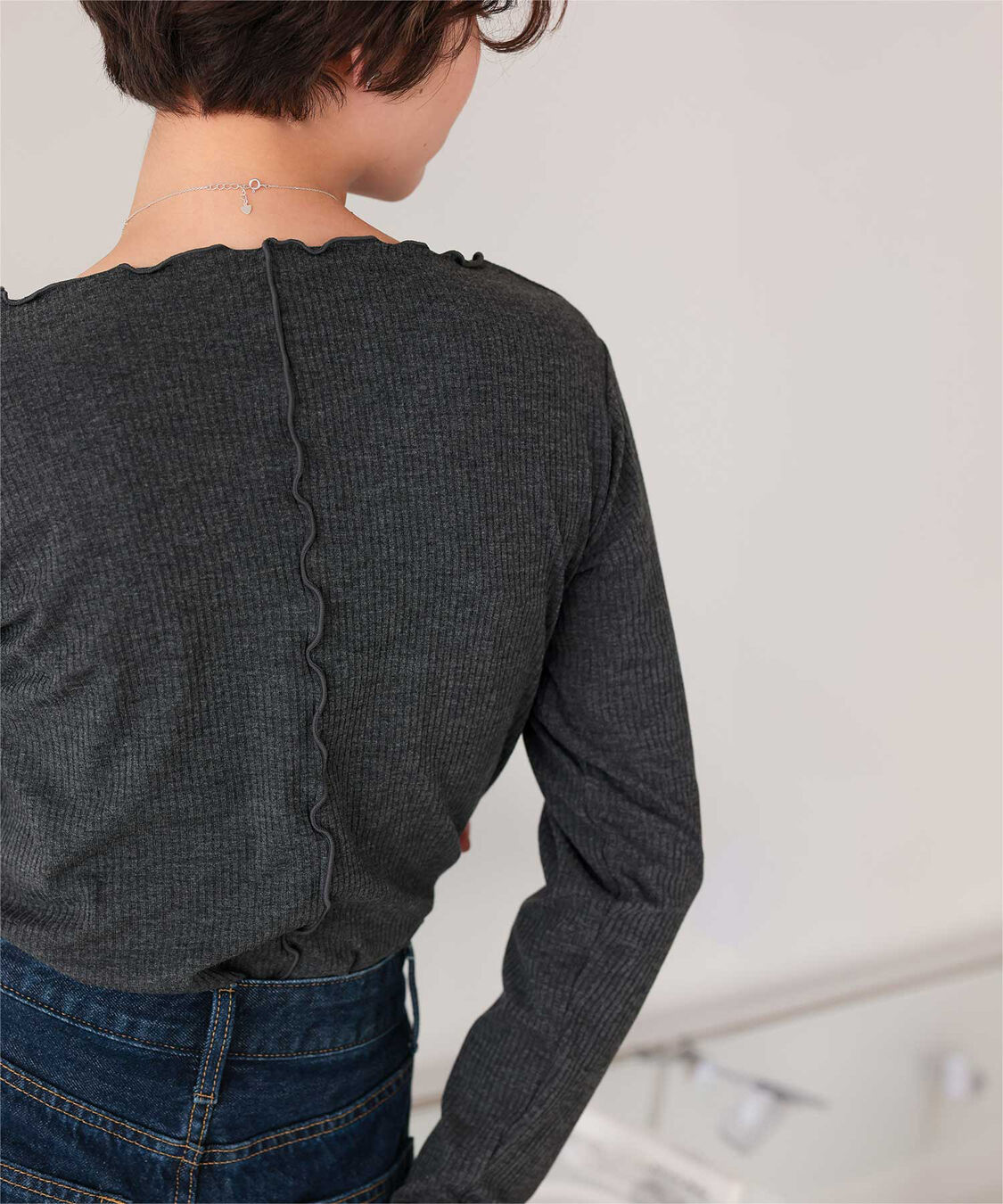 titivate「リブカットソーメローデザイントップス」|Tシャツ・カットソー|