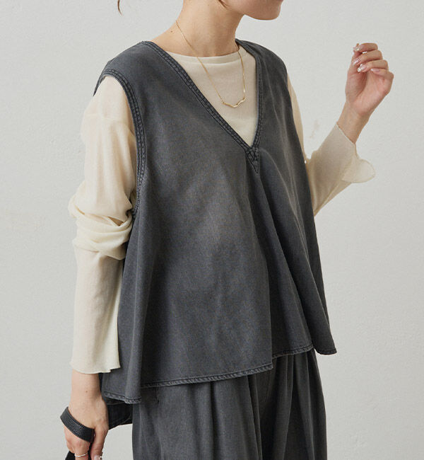  「【リバイバル】ナイロンチュールベロアクルーネックカットソー」|プルオーバー|