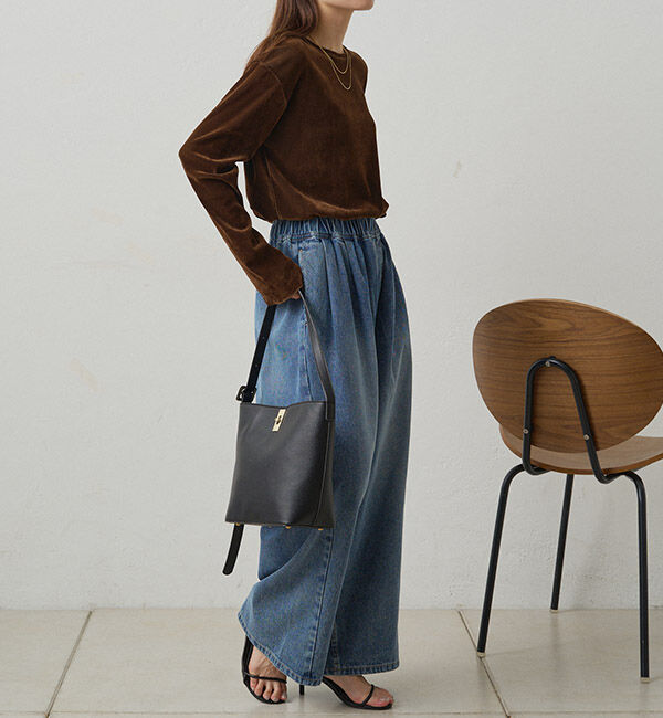  「【リバイバル】ナイロンチュールベロアクルーネックカットソー」|プルオーバー|