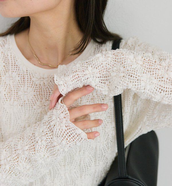  「フラワージャガードストレッチレースプルオーバー」|プルオーバー|