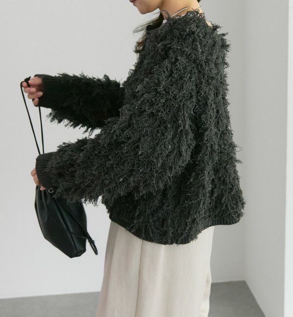  「フリンジジャガードニット」|カーディガン|