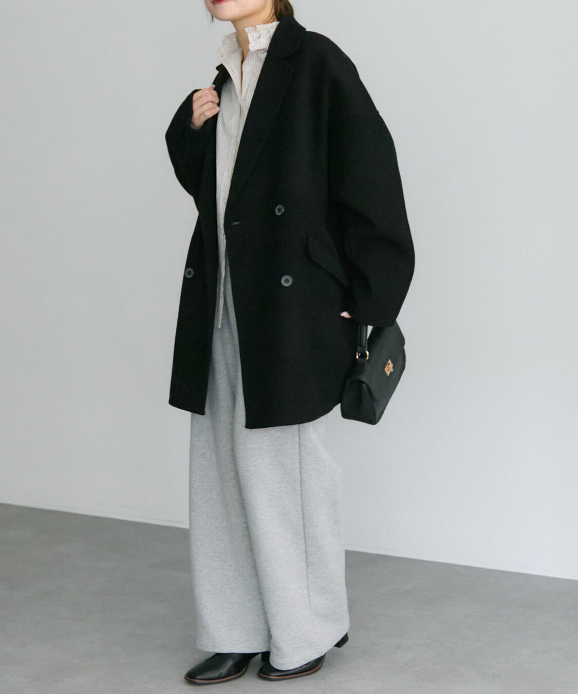  「ハンドメイド風ウール混テーラーコート」|その他|