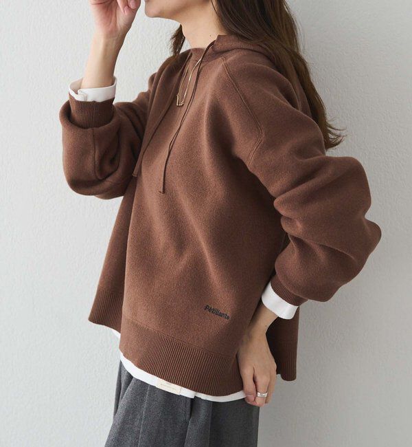  「スウェットライクダブルジャガードニットパーカー」|パーカー|