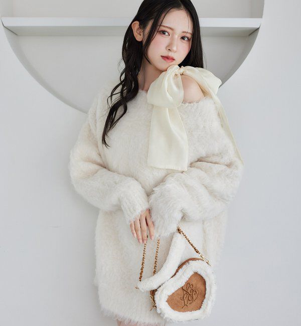  「肩リボンレースキャミ／リボン取り外し可」|プルオーバー|