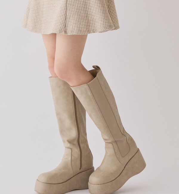  「【マイナス3キロ見え/SNSで話題】厚底サイドゴアロングブーツ」|その他|