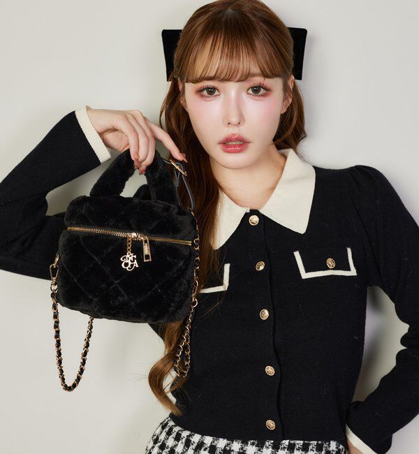  「フェイクファーキルティングバニティバッグ」|ショルダー・メッセンジャー|