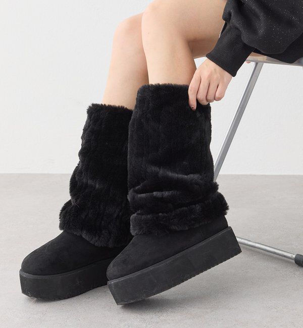  「2wayフェイクムートンブーツ／黒」|その他|