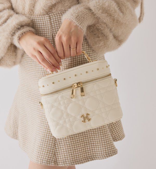  「スタッズ付キルティングバニティバッグ」|ショルダー・メッセンジャー|