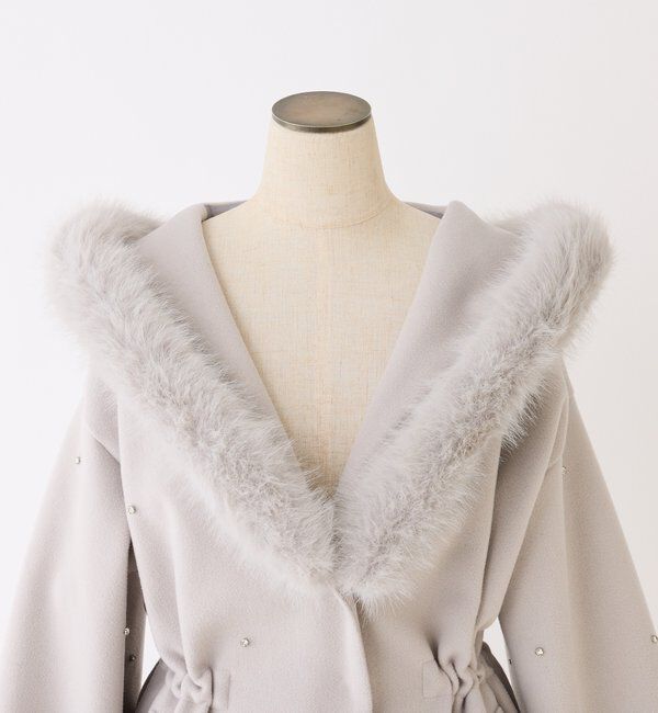  「フードフェイクファービジューミドルコート」|その他|