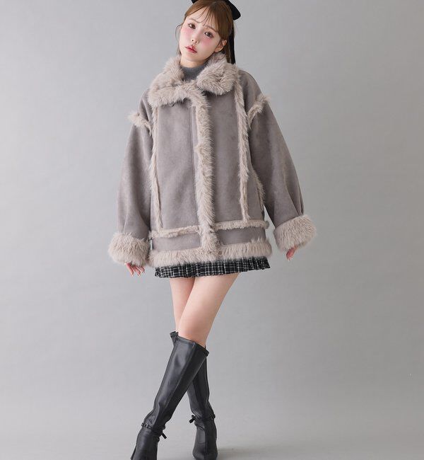  「フェイクムートンロングジャケット」|ダウンベスト・ベスト|