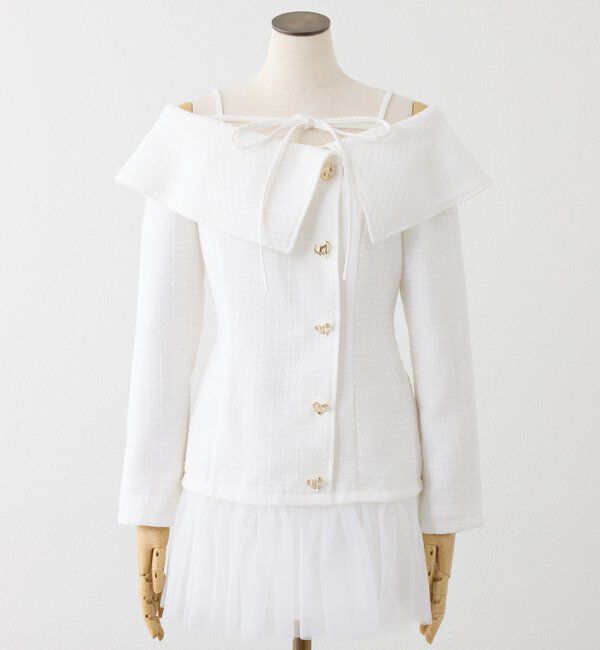  「ハートボタン切替ミニワンピース」|ワンピース|