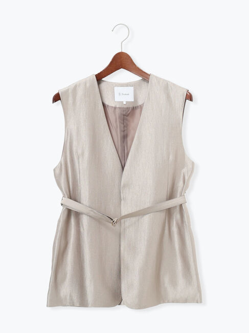 Te chichi「シャイニーノーカラージレ(セットアップ可)」|ダウンベスト・ベスト|モカ