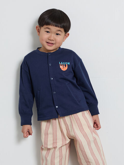 Samansa Mos2 Lagom「ナマケモノ刺繍ミニ裏毛カーディガン」|カーディガン|