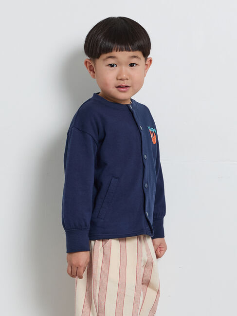 Samansa Mos2 Lagom「ナマケモノ刺繍ミニ裏毛カーディガン」|カーディガン|