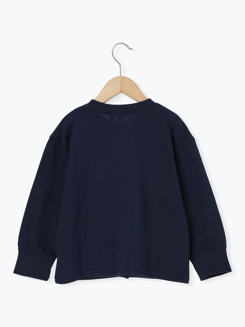 Samansa Mos2 Lagom「ナマケモノ刺繍ミニ裏毛カーディガン」|カーディガン|