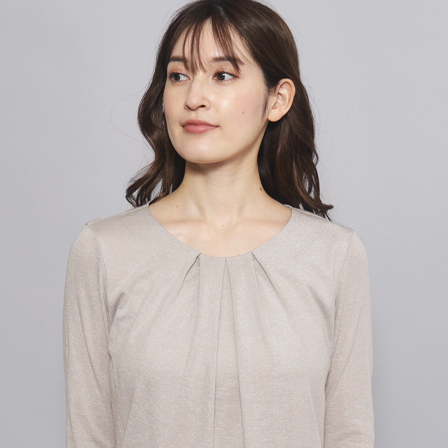 COUP DE CHANCE「【洗える／日本製／ラメ入り】上品ラウンドネックプルオーバー」|Tシャツ・カットソー|