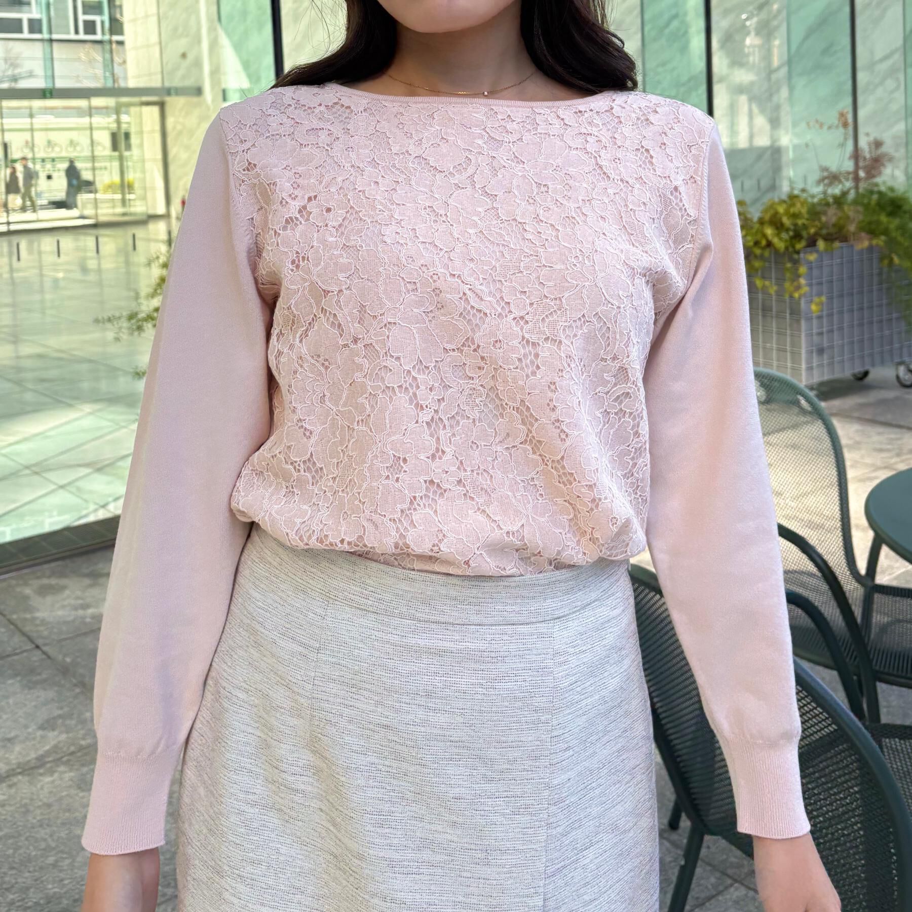 COUP DE CHANCE「【洗える】レース使いニットプルオーバー」|ニット・セーター|