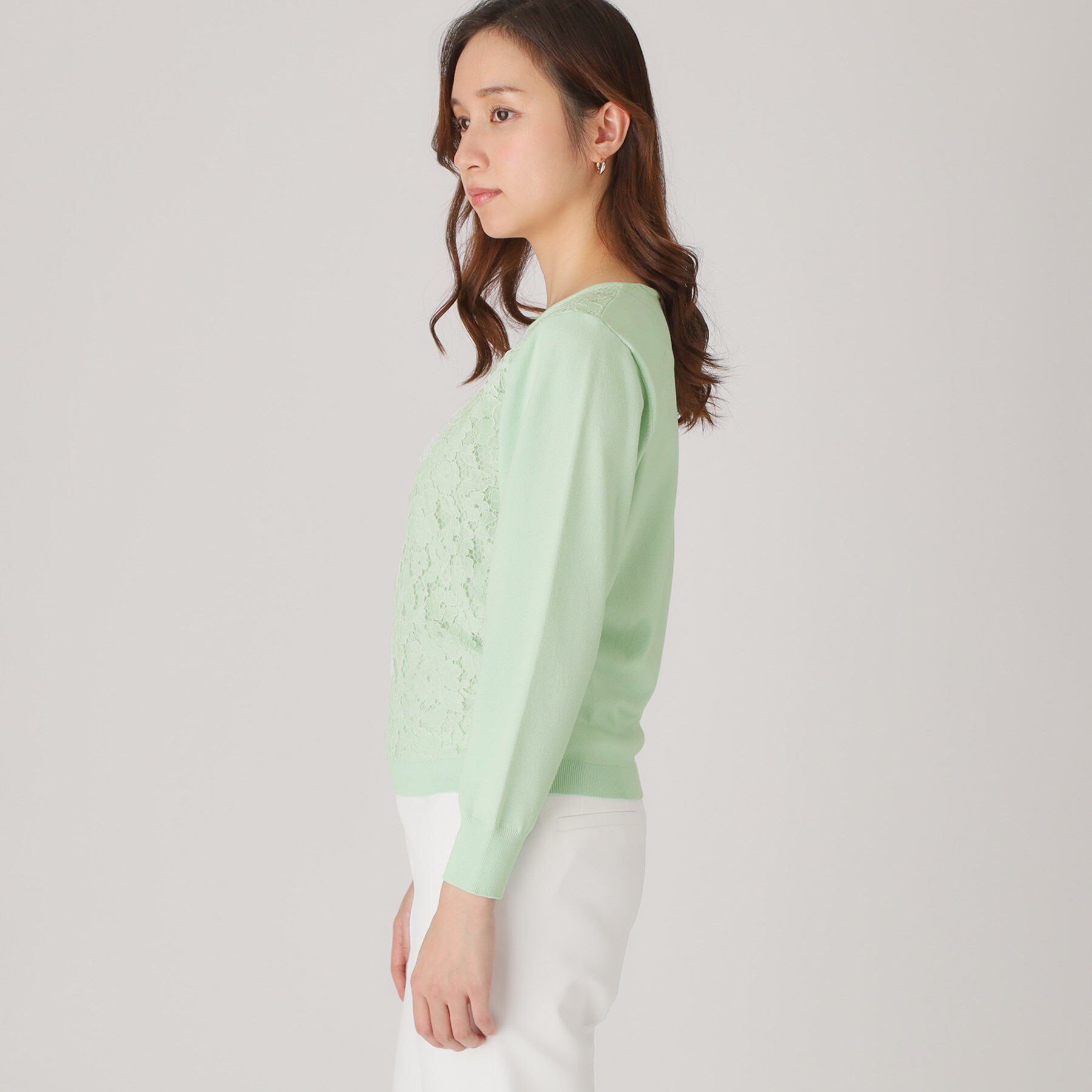 COUP DE CHANCE「【洗える】レース使いニットプルオーバー」|ニット・セーター|
