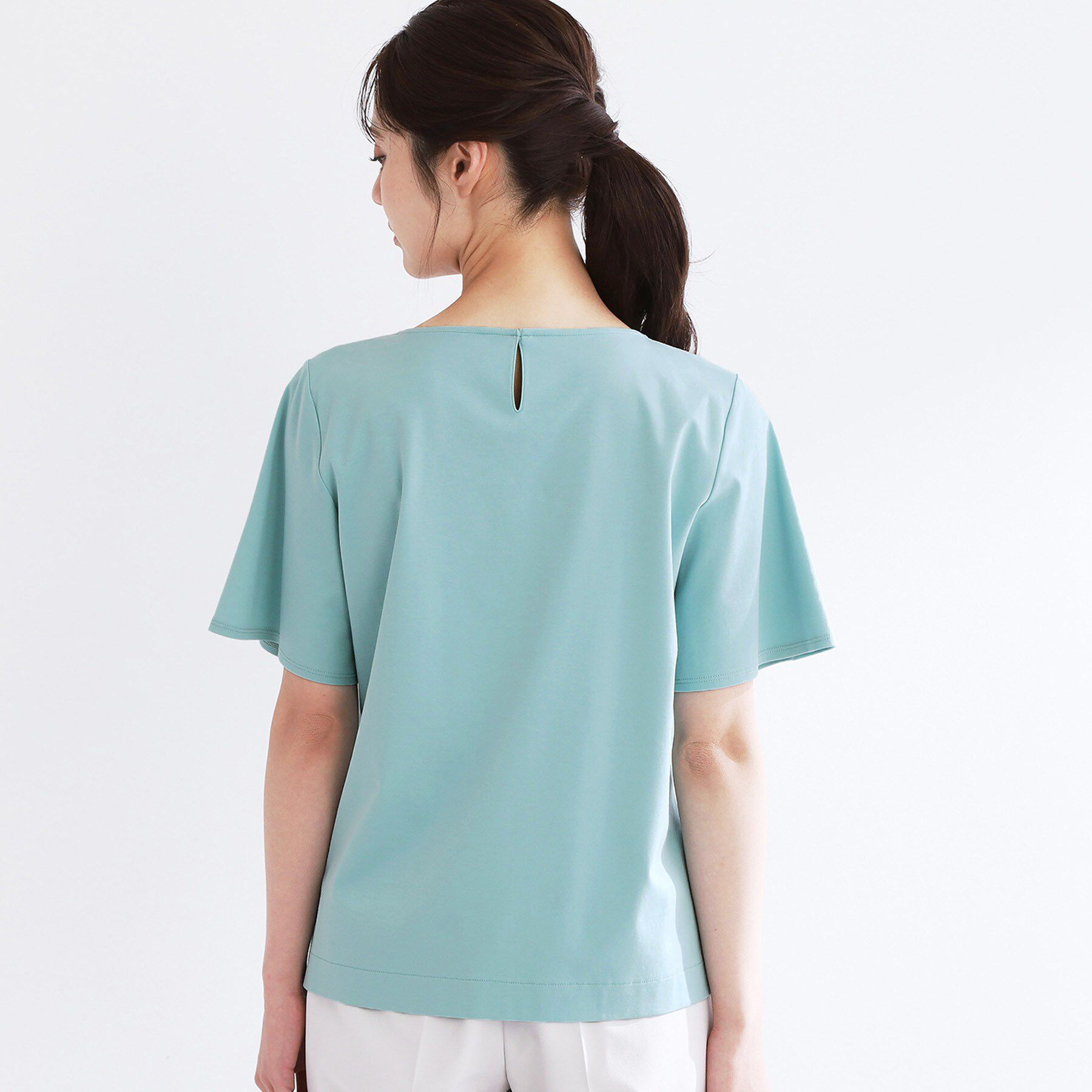 Reflect「【手洗い可】レースデザインジャージTシャツ」|Tシャツ・カットソー|