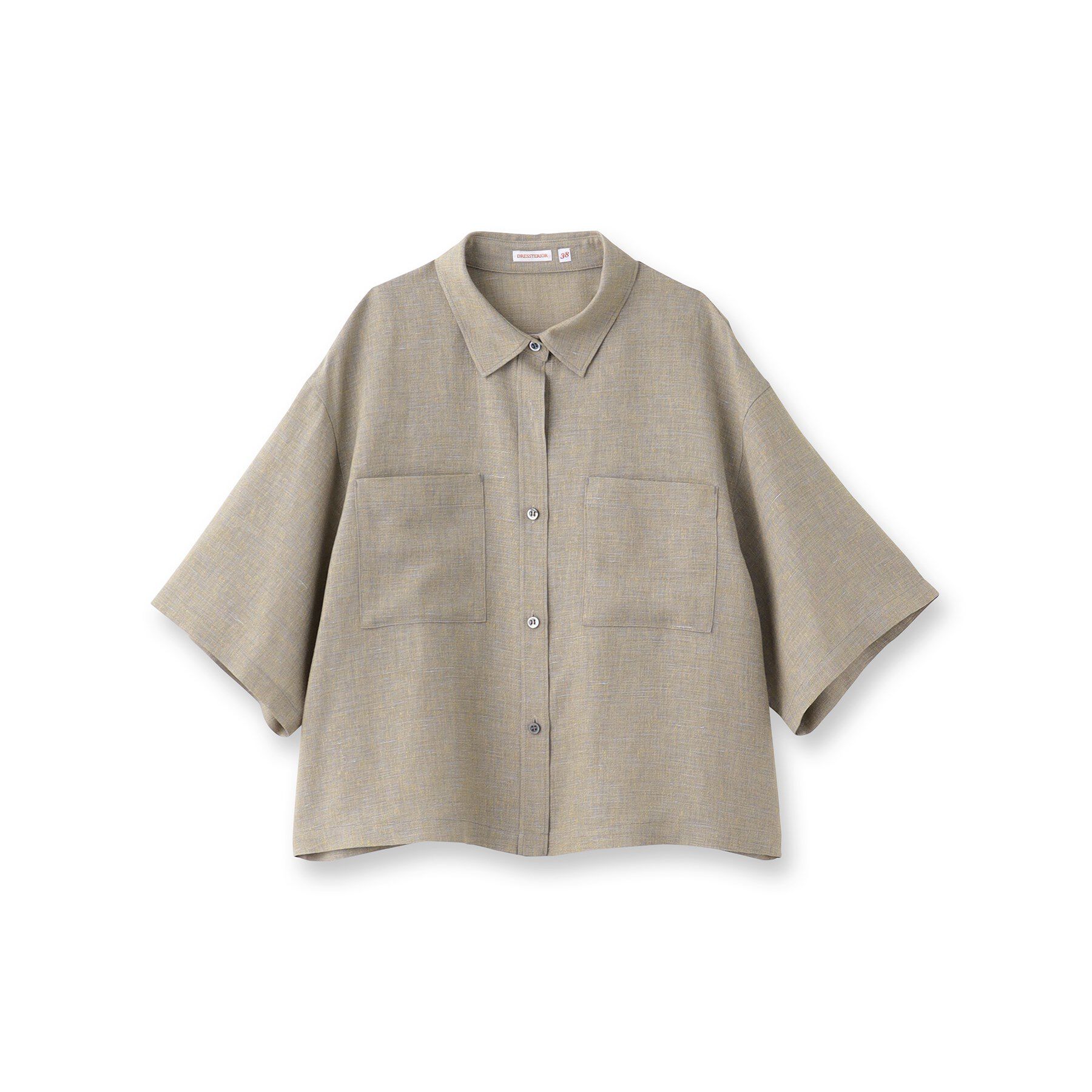 DRESSTERIOR「【トレンド/清涼感】ハーフスリーブクロップドシャツ」|シャツ・ブラウス|