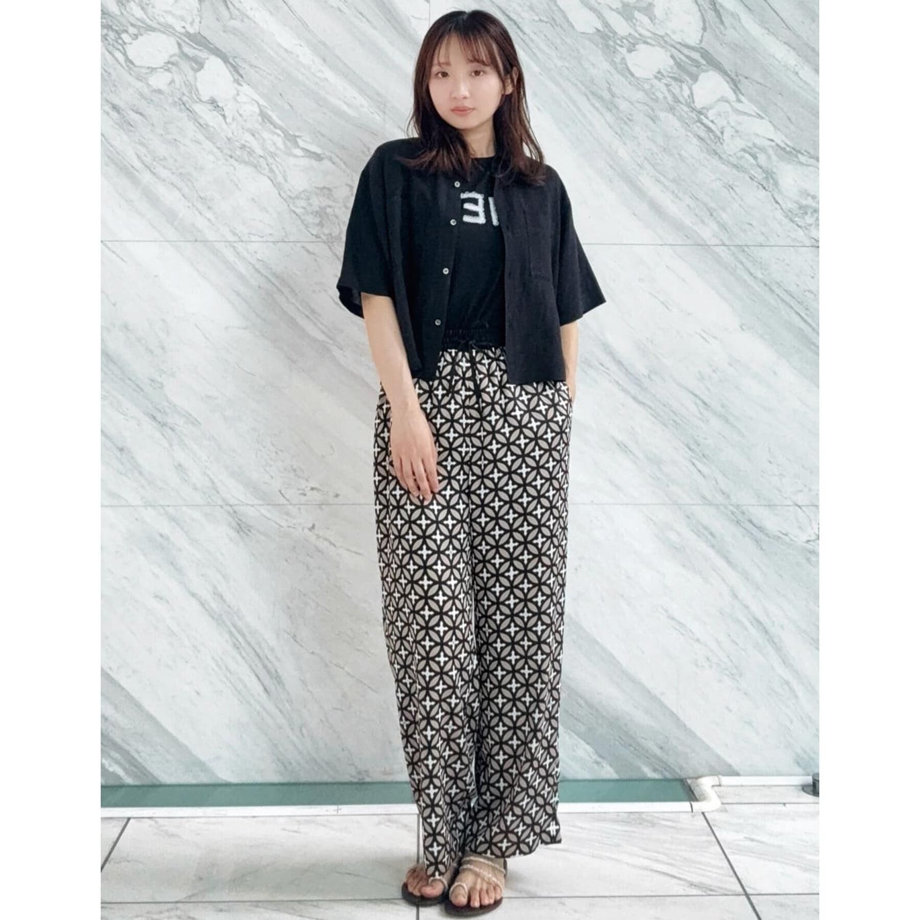 DRESSTERIOR「【トレンド/清涼感】ハーフスリーブクロップドシャツ」|シャツ・ブラウス|