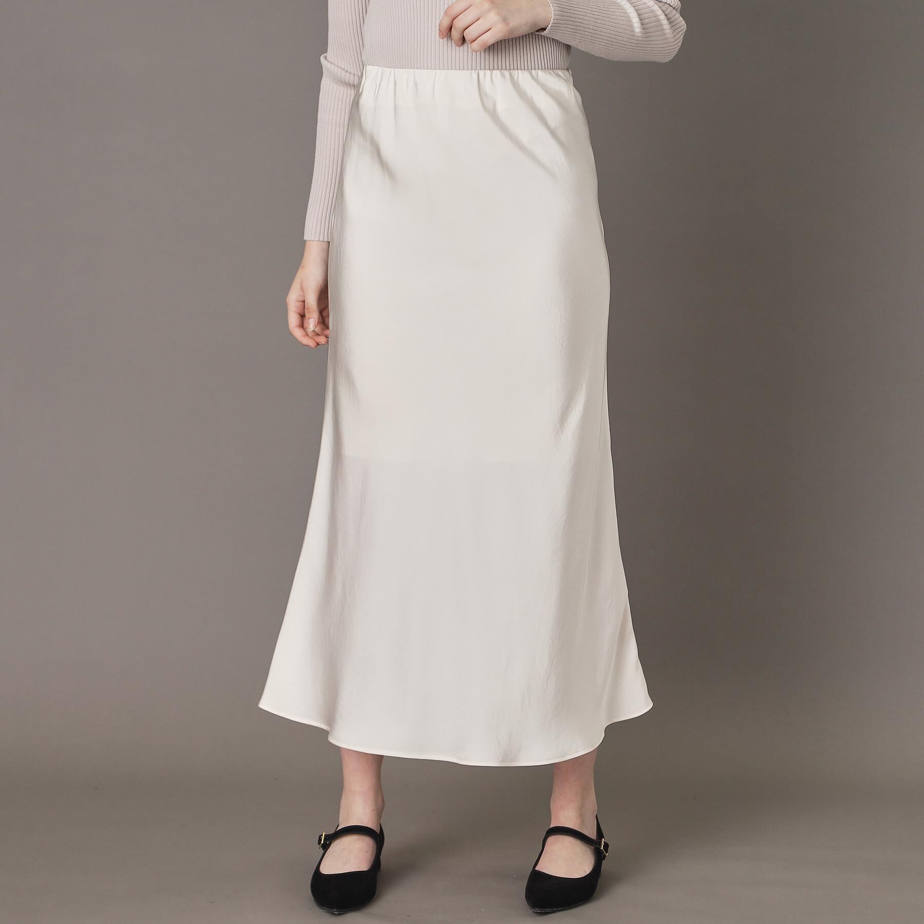 DRESSTERIOR「【CLASSY.12月号掲載】ストレッチヴィンテージサテンナロースカート」|スカート|