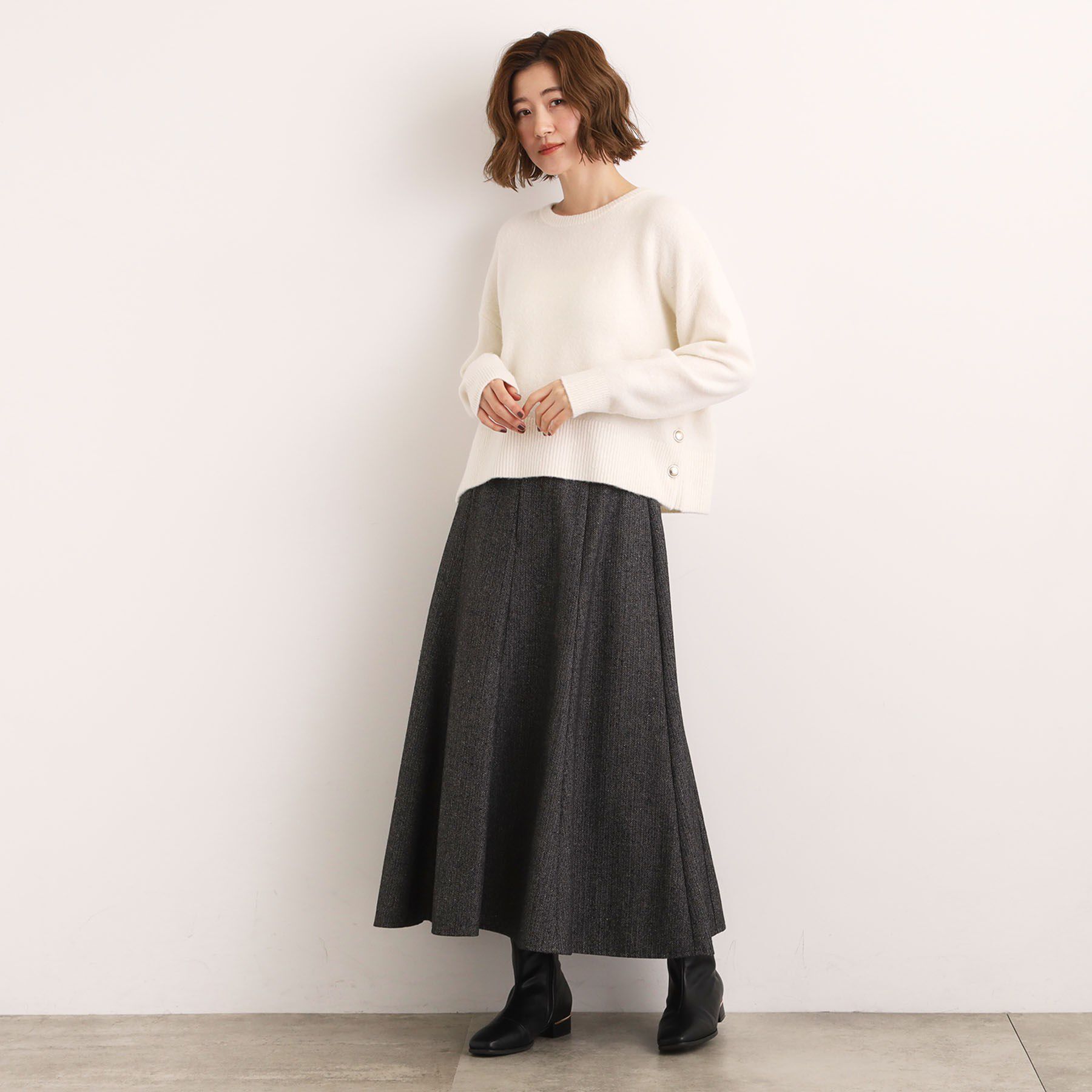 grove「【洗える】レイヤードにもおすすめ！サイド釦ニット」|ニット・セーター|
